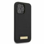 Guess GUHMP13XSPLK Black Silicone Logo Plate MagSafe Kryt iPhone 13 Pro Max