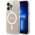 Guess GUHMP14LH4STP Pink Hardcase 4G MagSafe Kryt iPhone 14 Pro