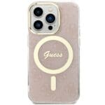 Guess GUHMP14LH4STP Pink Hardcase 4G MagSafe Kryt iPhone 14 Pro