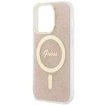 Guess GUHMP14LH4STP Pink Hardcase 4G MagSafe Kryt iPhone 14 Pro