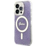 Guess GUHMP14LH4STU Purple Hardcase 4G MagSafe Kryt iPhone 14 Pro
