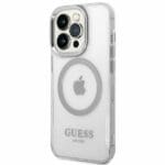 Guess GUHMP14LHTRMS Silver Metal Outline Magsafe Kryt iPhone 14 Pro