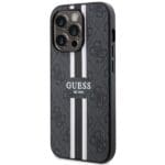 Guess GUHMP14LP4RPSK Black Hardcase 4G Printed Stripes MagSafe Kryt iPhone 14 Pro