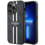 Guess GUHMP14LP4RPSK Black Hardcase 4G Printed Stripes MagSafe Kryt iPhone 14 Pro