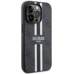 Guess GUHMP14LP4RPSK Black Hardcase 4G Printed Stripes MagSafe Kryt iPhone 14 Pro