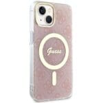 Guess GUHMP14MH4STP Pink Hardcase 4G MagSafe Kryt iPhone 14 Plus