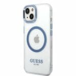 Guess GUHMP14MHTRMB Blue Metal Outline Magsafe Kryt iPhone 14 Plus