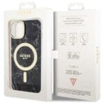 Guess GUHMP14MPCUMAK Black Hardcase Marble MagSafe Kryt iPhone 14 Plus