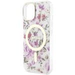 Guess GUHMP14SHCFWST Transparent Hardcase Flower MagSafe Kryt iPhone 14