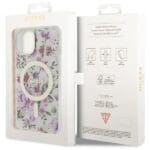 Guess GUHMP14SHCFWST Transparent Hardcase Flower MagSafe Kryt iPhone 14