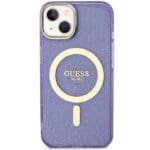 Guess GUHMP14SHCMCGU Purple Hardcase Glitter Gold MagSafe Kryt iPhone 14