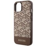 Guess GUHMP14SHGCFSEW Brown Hardcase GCube Stripes MagSafe Kryt iPhone 14