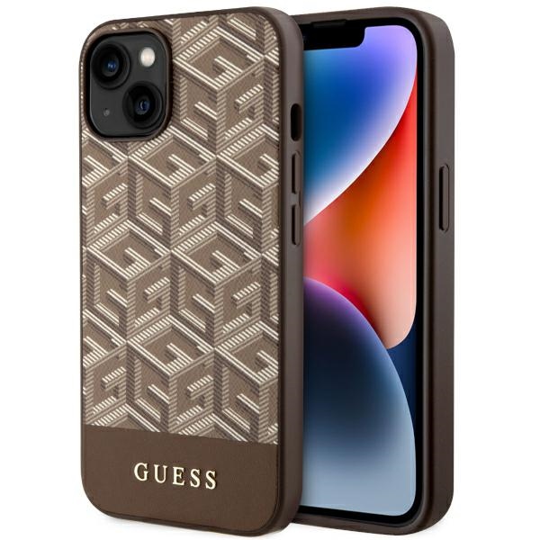 Guess GUHMP14SHGCFSEW Brown Hardcase GCube Stripes MagSafe Kryt iPhone 14