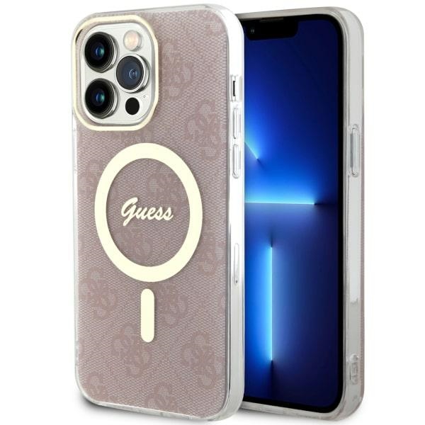 Guess GUHMP14XH4STP Pink Hardcase 4G MagSafe Kryt iPhone 14 Pro Max