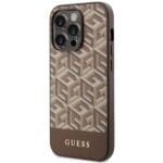 Guess GUHMP14XHGCFSEW Brown Hardcase GCube Stripes MagSafe Kryt iPhone 14 Pro Max