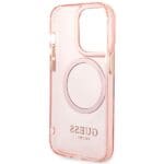 Guess GUHMP14XHTCMP Pink Gold Outline Translucent MagSafe Kryt iPhone 14 Pro Max
