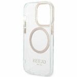 Guess GUHMP14XHTRMD Gold Metal Outline Magsafe Kryt iPhone 14 Pro Max