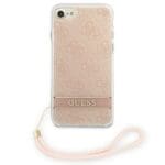 Guess GUOHCI8H4STP Pink 4G Print Strap Kryt iPhone 8/7/SE 2020/SE 2022