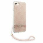 Guess GUOHCI8H4STP Pink 4G Print Strap Kryt iPhone 8/7/SE 2020/SE 2022