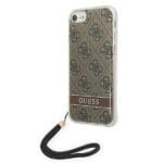 Guess GUOHCI8H4STW Brown 4G Print Strap Kryt iPhone 8/7/SE 2020/SE 2022