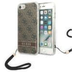 Guess GUOHCI8H4STW Brown 4G Print Strap Kryt iPhone 8/7/SE 2020/SE 2022