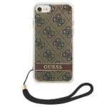 Guess GUOHCI8H4STW Brown 4G Print Strap Kryt iPhone 8/7/SE 2020/SE 2022