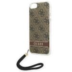 Guess GUOHCI8H4STW Brown 4G Print Strap Kryt iPhone 8/7/SE 2020/SE 2022