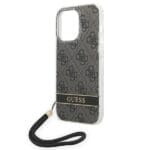 Guess GUOHCP14LH4STK Black 4G Print Strap Kryt iPhone 14 Pro