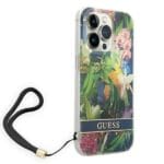 Guess GUOHCP14LHFLSB Blue Flower Strap Kryt iPhone 14 Pro