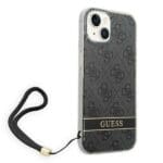 Guess GUOHCP14MH4STK Black 4G Print Strap Kryt iPhone 14 Plus