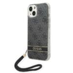 Guess GUOHCP14MH4STK Black 4G Print Strap Kryt iPhone 14 Plus