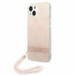 Guess GUOHCP14MH4STP Pink 4G Print Strap Kryt iPhone 14 Plus