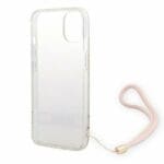 Guess GUOHCP14MH4STP Pink 4G Print Strap Kryt iPhone 14 Plus
