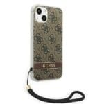 Guess GUOHCP14MH4STW Brown 4G Print Strap Kryt iPhone 14 Plus