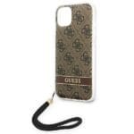 Guess GUOHCP14MH4STW Brown 4G Print Strap Kryt iPhone 14 Plus