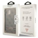 Guess GUOHCP14MH4STW Brown 4G Print Strap Kryt iPhone 14 Plus