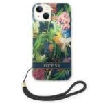 Guess GUOHCP14MHFLSB Blue Flower Strap Kryt iPhone 14 Plus