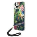 Guess GUOHCP14MHFLSB Blue Flower Strap Kryt iPhone 14 Plus