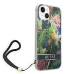 Guess GUOHCP14MHFLSB Blue Flower Strap Kryt iPhone 14 Plus