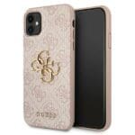 Guess Hard Case GUHCN614GMGPI Metal Logo Pink Kryt iPhone 11