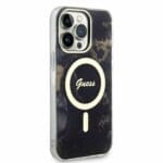 Guess Marble IML MagSafe Black Kryt iPhone 14 Pro Max