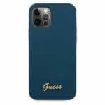Guess Metal Script Blue Kryt iPhone 12 Pro Max