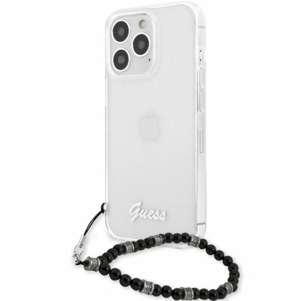 Guess PC Script and Black Pearls Transparent Kryt iPhone 13 Pro