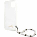 Guess PC Script and White Pearls Transparent Kryt iPhone 13 Mini