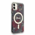 Guess PC/TPU Flowers IML MagSafe Kaki Kryt iPhone 11