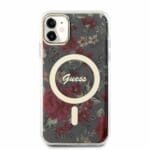 Guess PC/TPU Flowers IML MagSafe Kaki Kryt iPhone 11