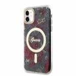 Guess PC/TPU Flowers IML MagSafe Kaki Kryt iPhone 11