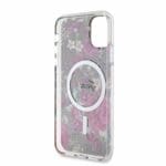Guess PC/TPU Flowers IML MagSafe Kaki Kryt iPhone 11