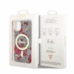 Guess PC/TPU Flowers IML MagSafe Kaki Kryt iPhone 11