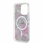 Guess PC/TPU Flowers IML MagSafe Kaki Kryt iPhone 14 Pro